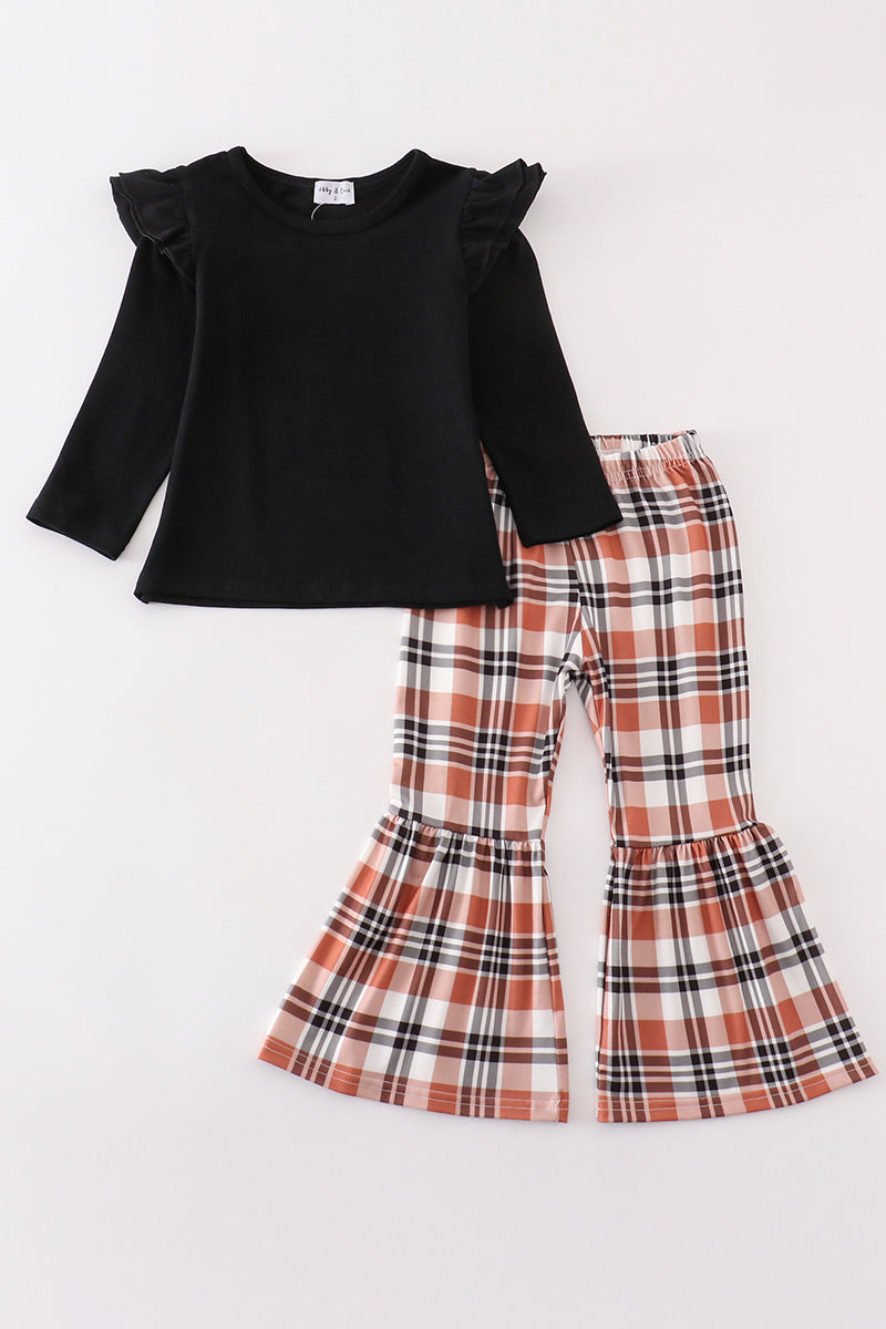 Plaid ruffle pants sale