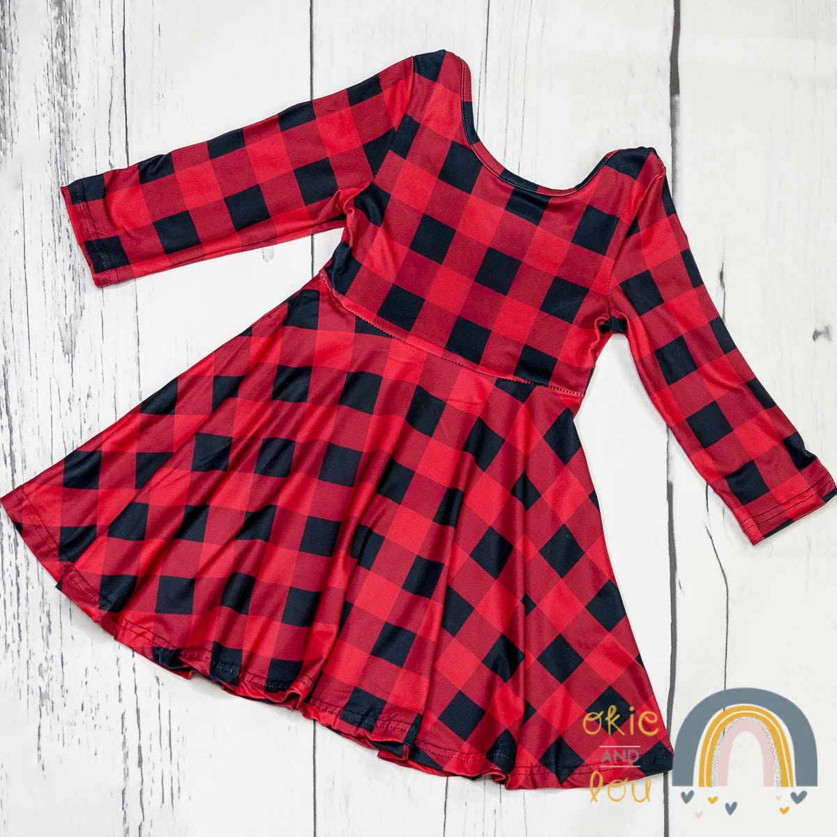 Red Buffalo Plaid Twirl Dress – Sunshine Savvy Children's Boutique