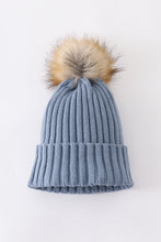 Load image into Gallery viewer, Slate knit pom pom beanie hat baby toddler adult
