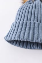 Load image into Gallery viewer, Slate knit pom pom beanie hat baby toddler adult
