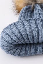 Load image into Gallery viewer, Slate knit pom pom beanie hat baby toddler adult

