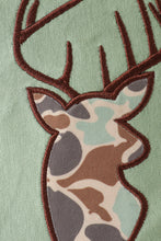 Load image into Gallery viewer, Green camouflage reindeer applique lunch bag
