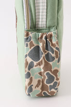 Load image into Gallery viewer, Green camouflage reindeer applique lunch bag
