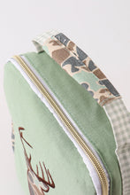 Load image into Gallery viewer, Green camouflage reindeer applique lunch bag
