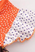 Load image into Gallery viewer, Orange halloween ruffle girl set
