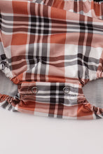 Load image into Gallery viewer, Rust plaid girl ruffle bubble
