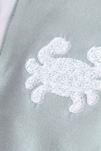 Load image into Gallery viewer, Blue crab embroidery boy bubble
