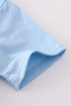 Load image into Gallery viewer, Blue baseball embroidery smocked set
