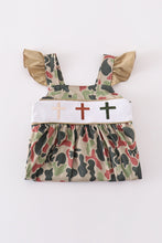 Load image into Gallery viewer, Camouflage cross embroidery dress
