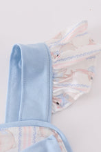Load image into Gallery viewer, Blue bow bunny girl dress
