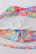 Load image into Gallery viewer, Pastel tropics print tennis skort set
