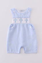 Load image into Gallery viewer, Blue cross embroider smocked set
