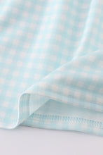 Load image into Gallery viewer, Blue bunny embroidery smocked dress
