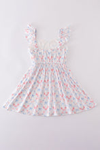 Load image into Gallery viewer, Blue bow lattice print  mom&amp;me dress
