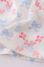 Load image into Gallery viewer, Blue bow lattice print  mom&amp;me dress
