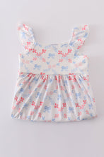 Load image into Gallery viewer, Blue bow lattice print  mom&amp;me dress
