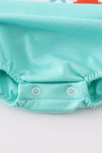 Load image into Gallery viewer, Blue marine creature embroidery smocked bubble
