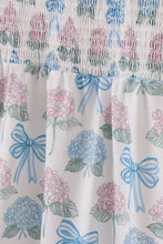 Load image into Gallery viewer, Blue hydrangea bow smocked mom&amp;me dress
