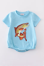 Load image into Gallery viewer, Blue fish applique bubble
