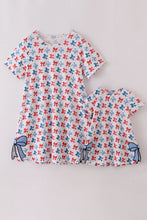 Load image into Gallery viewer, Bow applique print mom&amp;me dress
