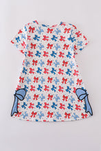 Load image into Gallery viewer, Bow applique print mom&amp;me dress
