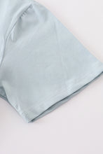 Load image into Gallery viewer, Blue blank basic t-shirt Adult Kids and baby bubble
