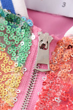 Load image into Gallery viewer, Rainbow sequin bomber jacket
