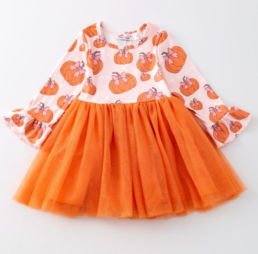 Pumpkin Bow Tutu Dress