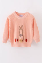 Load image into Gallery viewer, Coral hand-embroidery bunny pullover sweater
