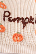Load image into Gallery viewer, Beige hand-embroidery pumpkin pullover sweater
