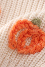 Load image into Gallery viewer, Beige hand-embroidery pumpkin pullover sweater
