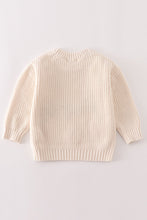 Load image into Gallery viewer, Beige hand-embroidery pumpkin pullover sweater
