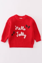 Load image into Gallery viewer, Maroon hello jolly hand-embroidery jumper sweater
