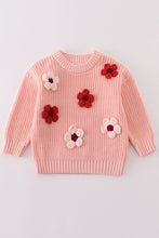 Load image into Gallery viewer, Pink floral hand-embroidery jumper sweater
