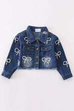 Load image into Gallery viewer, Medium blue pearl denim jacket
