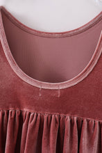 Load image into Gallery viewer, Premium Champagne velvet twirl dress
