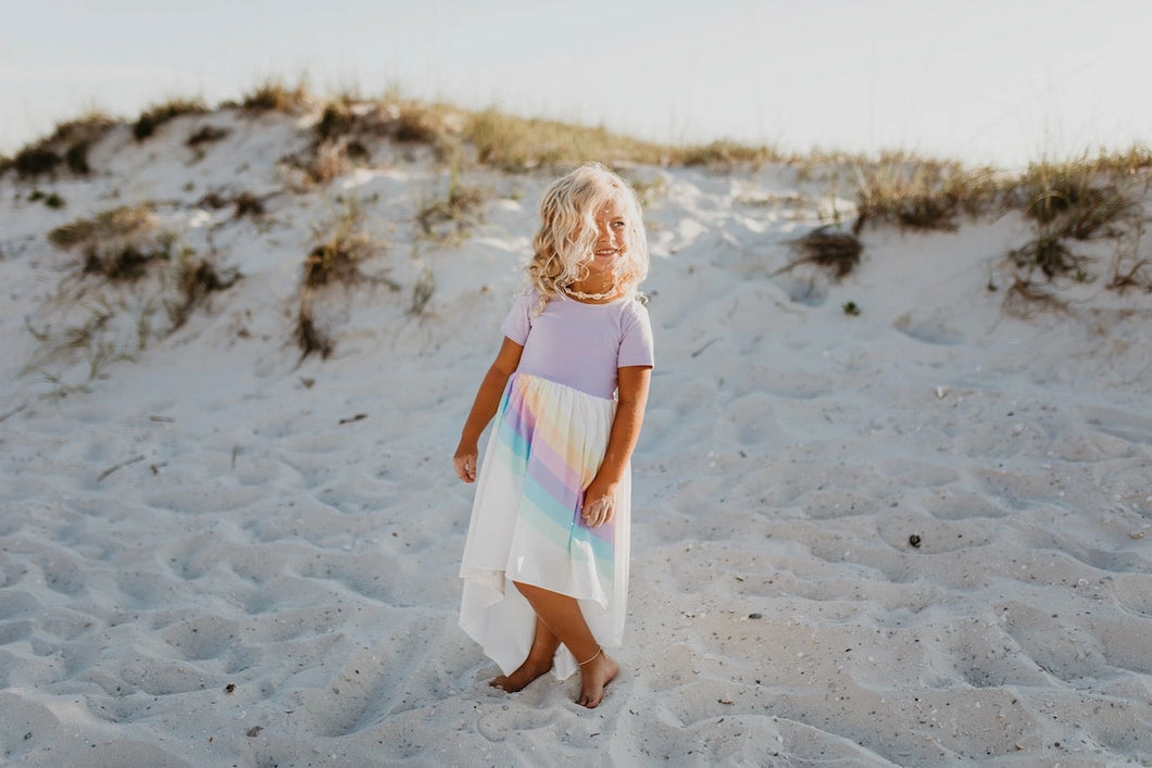 Rainbow Lavender Hi-Lo Dress