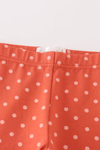 Load image into Gallery viewer, Platinum rust dot ruffle girl pants

