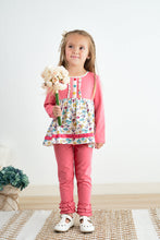 Load image into Gallery viewer, Platinum pink dot floral print tunic girl top
