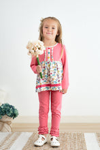 Load image into Gallery viewer, Platinum pink dot floral print tunic girl top
