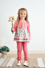Load image into Gallery viewer, Platinum pink dot floral print tunic girl top
