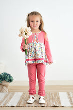 Load image into Gallery viewer, Platinum pink dot floral print tunic girl top
