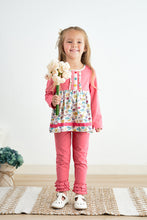 Load image into Gallery viewer, Platinum pink dot floral print tunic girl top
