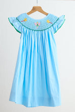 Load image into Gallery viewer, Blue fairy hand smocked dress
