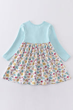 Load image into Gallery viewer, Platinum mint floral print girl dress

