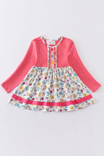 Load image into Gallery viewer, Platinum pink dot floral print tunic girl top
