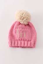 Load image into Gallery viewer, Pink pompom hi cable beanie

