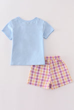 Load image into Gallery viewer, Blue halloween witch dog embroidery boy shorts set
