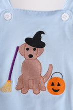 Load image into Gallery viewer, Blue halloween witch dog embroidery boy bubble
