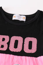 Load image into Gallery viewer, Black halloween boo sequin tutu dress

